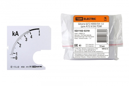 TDM ELECTRIC SQ1102-0210 Шкала Ш72 4000/5А-1,5 (для А72 Х/5А) TDM